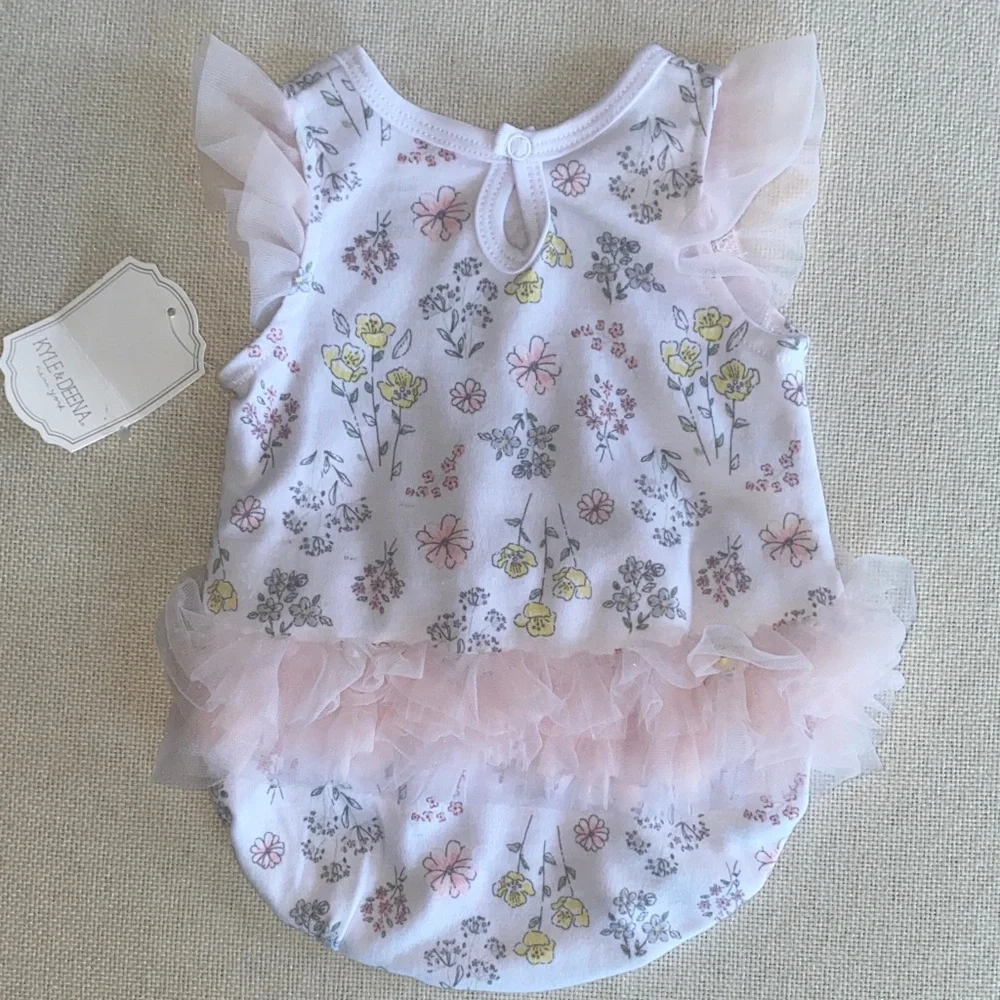 Floral Ruffle Onesy Baby Girl Size 0-3 Months